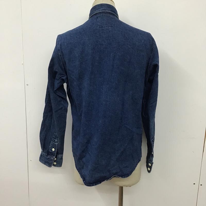アベイシングエイプ A BATHING APE シャツ、ブラウス 長袖 長袖シャツ カジュアルシャツ カラーシャツ デニムシャツ プリントシャツ S ロゴ、文字 インディゴ / インディゴ /  メンズ USED 古着 中古 10099565