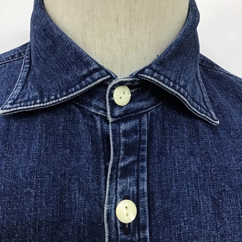 アベイシングエイプ A BATHING APE シャツ、ブラウス 長袖 長袖シャツ カジュアルシャツ カラーシャツ デニムシャツ プリントシャツ S ロゴ、文字 インディゴ / インディゴ /  メンズ USED 古着 中古 10099565