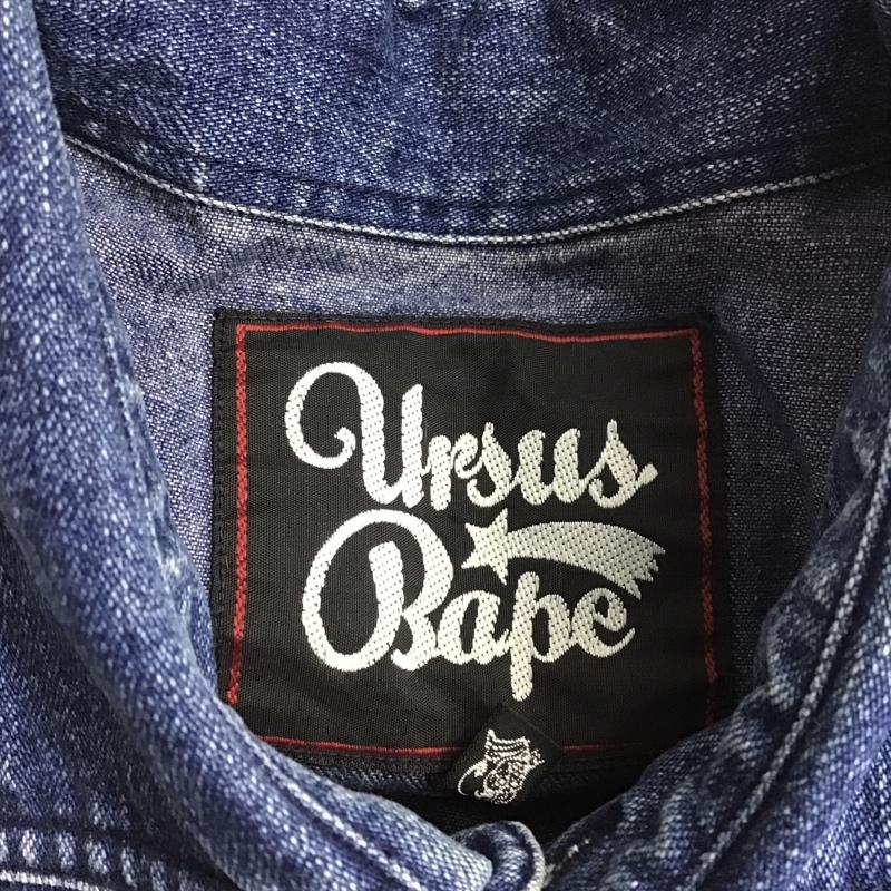 アベイシングエイプ A BATHING APE シャツ、ブラウス 長袖 長袖シャツ カジュアルシャツ カラーシャツ デニムシャツ プリントシャツ S ロゴ、文字 インディゴ / インディゴ /  メンズ USED 古着 中古 10099565