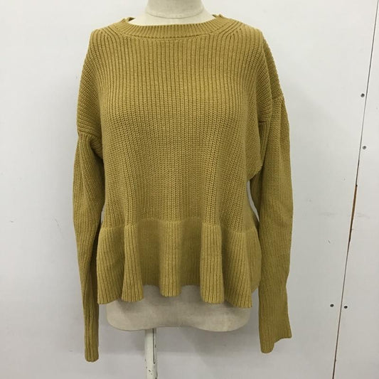ローリーズファーム LOWRYS FARM ニット、セーター 長袖 長袖ニットカットソー セーター クルーネックカットソー リブニットカットソー フレアニット FREE 無地 マスタード / マスタード /  レディース USED 古着 中古 10099597