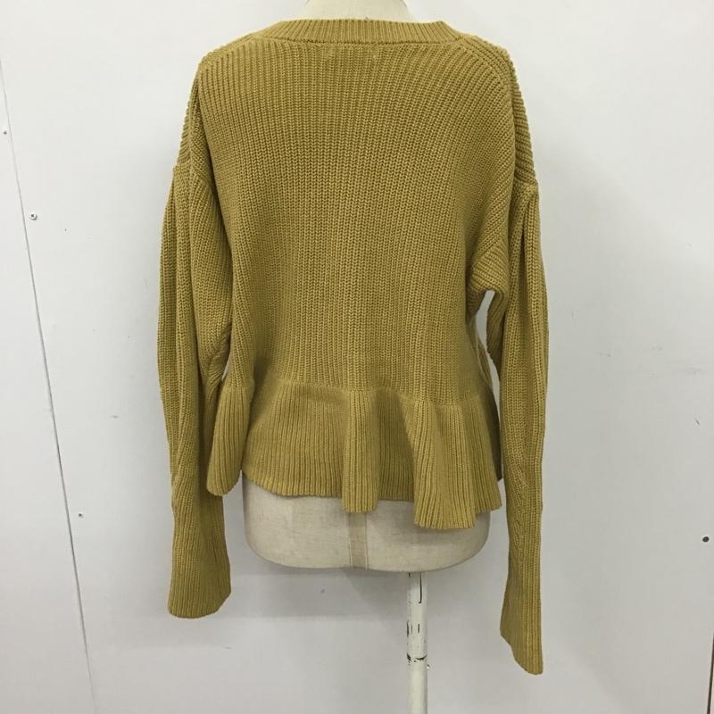 ローリーズファーム LOWRYS FARM ニット、セーター 長袖 長袖ニットカットソー セーター クルーネックカットソー リブニットカットソー フレアニット FREE 無地 マスタード / マスタード /  レディース USED 古着 中古 10099597