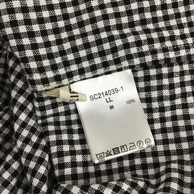 スタディオクリップ studio CLIP カットソー 半袖 SC214039-1 シングルガーゼアソートフリル襟ブラウス 3WAY 前後着 LL チェック 白 / ホワイト / X 黒 / ブラック /  レディース USED 古着 中古 10099606