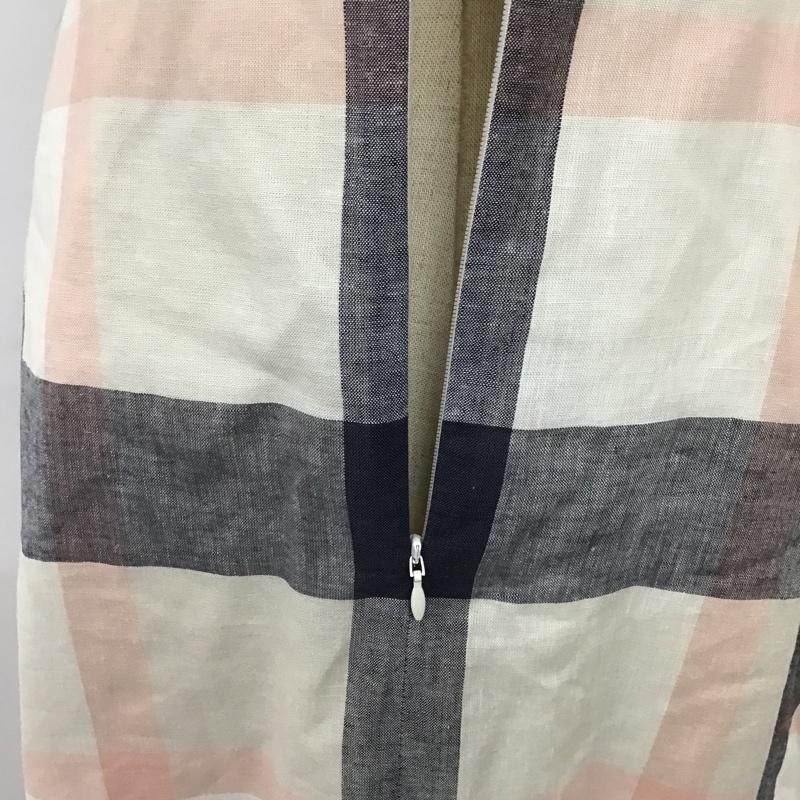 ブルーレーベル・クレストブリッジ BLUE LABEL CRESTBRIDGE ワンピース ひざ丈スカート 55J53-171-12 ノースリーブ 36 チェック 桃 / ピンク / X 紺 / ネイビー / X アイボリー / アイボリー / X ベージュ / ベージュ /  レディース USED 古着 中古 10099634