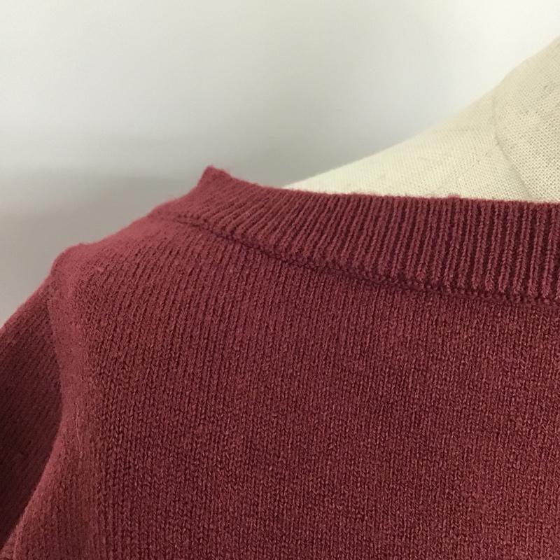 アズールバイマウジー AZUL BY MOUSSY カットソー 長袖 250EAB70-441I レイヤード風 ニット S 無地 えんじ / ワインレッド / X 白 / ホワイト /  レディース USED 古着 中古 10099642