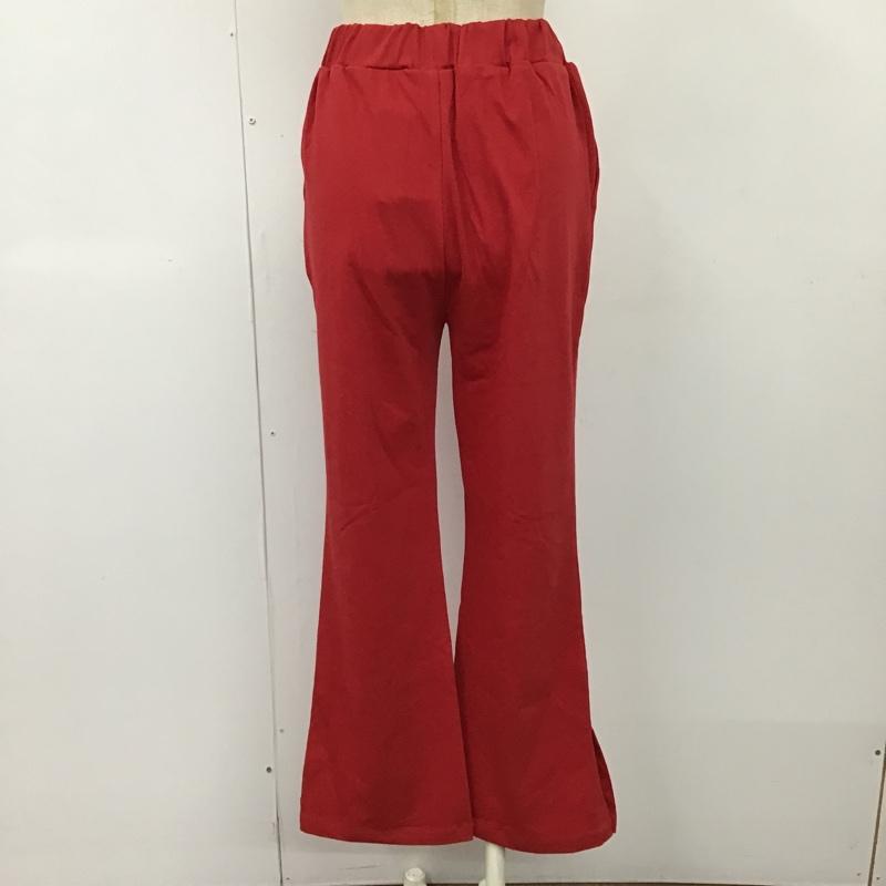 ニコアンド niko and... ボトムス ボトムス NKN23528AD マルチストレッチスリットパンツ タグ付き セルフカット M 無地 赤 / レッド /  レディース USED 古着 中古 10099665