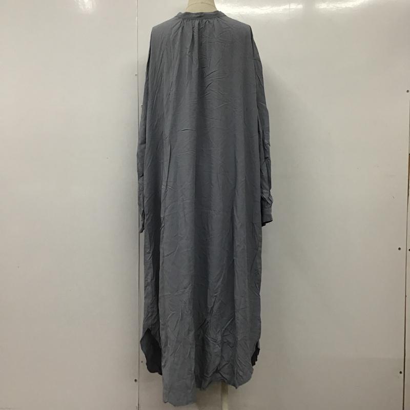グローバルワーク GLOBAL WORK ワンピース ロングスカート GW720510AD サラリラ 2WAY バンドカラー タグ付き L 無地 灰 / グレー /  レディース USED 古着 中古 10099670
