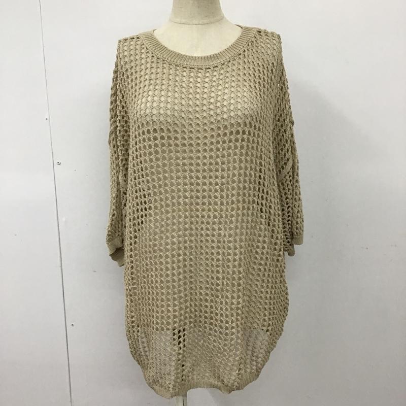ローリーズファーム LOWRYS FARM カットソー 半袖 LF622130TS 透かし編み FREE 無地 ベージュ / ベージュ /  レディース USED 古着 中古 10099678