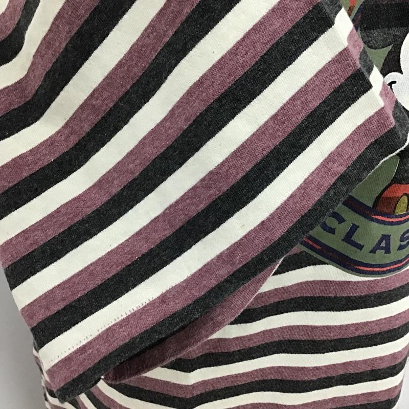古着 USED Tシャツ 半袖 ミッキーマウス ディズニー プリント XL ボーダー柄 黒 / ブラック / X 紫 / パープル / X アイボリー / アイボリー /  メンズ USED 古着 中古 10099688