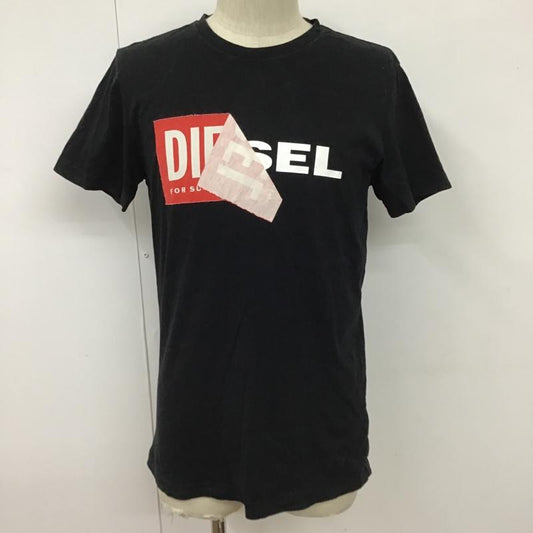 ディーゼル DIESEL Tシャツ 半袖 クルーネック ロゴ S プリント 黒 / ブラック /  メンズ USED 古着 中古 10099697