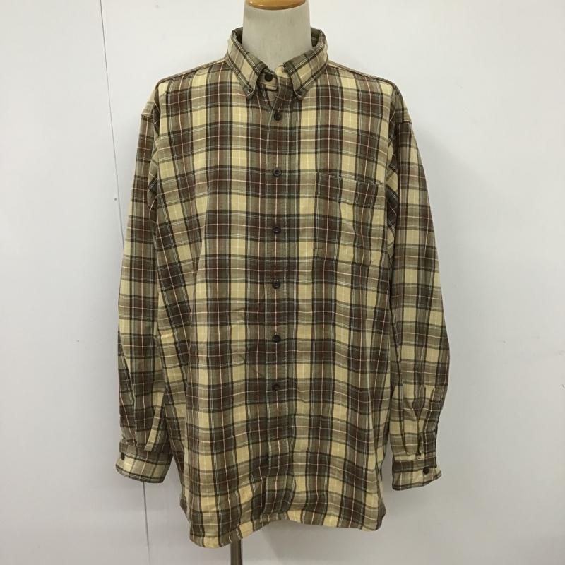エルエルビーン L.L.Bean シャツ、ブラウス 長袖 OMT37 ボタンダウン コットン XL チェック ベージュ / ベージュ / X カーキ / カーキ / X 茶 / ブラウン / X 白 / ホワイト / X ダークブラウン / ダークブラウン /  メンズ USED 古着 中古 10099810