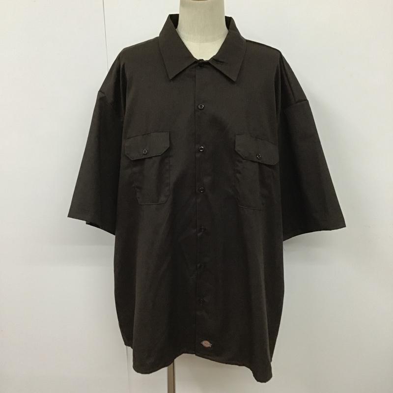 ディッキーズ Dickies シャツ、ブラウス 半袖 1574DB ワークシャツ 4XL 無地 ダークブラウン / ダークブラウン /  メンズ USED 古着 中古 10099839