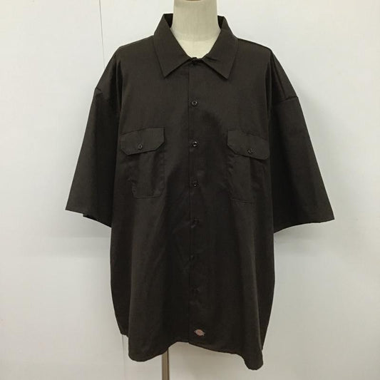 ディッキーズ Dickies シャツ、ブラウス 半袖 1574DB ワークシャツ 4XL 無地 ダークブラウン / ダークブラウン /  メンズ USED 古着 中古 10099839