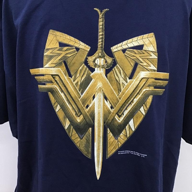 古着 USED Tシャツ 半袖 ワンダーウーマン TM DCコミックス 映画 XL プリント 紺 / ネイビー /  メンズ USED 古着 中古 10099855