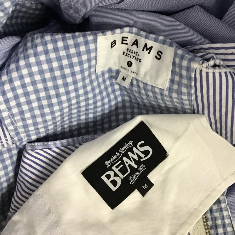 ビームス BEAMS セットアップ セットアップ 11-16-0262-803 セットアップ ギンガムチェックジャケット ハーフパンツ ショートパンツ M ストライプ X チェック 水色 / ライトブルー /  メンズ USED 古着 中古 10099889