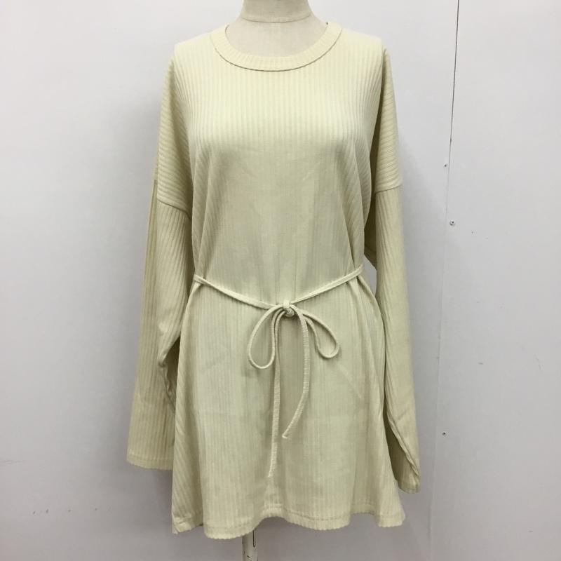 スライ SLY カットソー 長袖 030CAY80-5960 WRAP LOOSE LS TOPS FREE 無地 オフホワイト / オフホワイト /  レディース USED 古着 中古 10099890