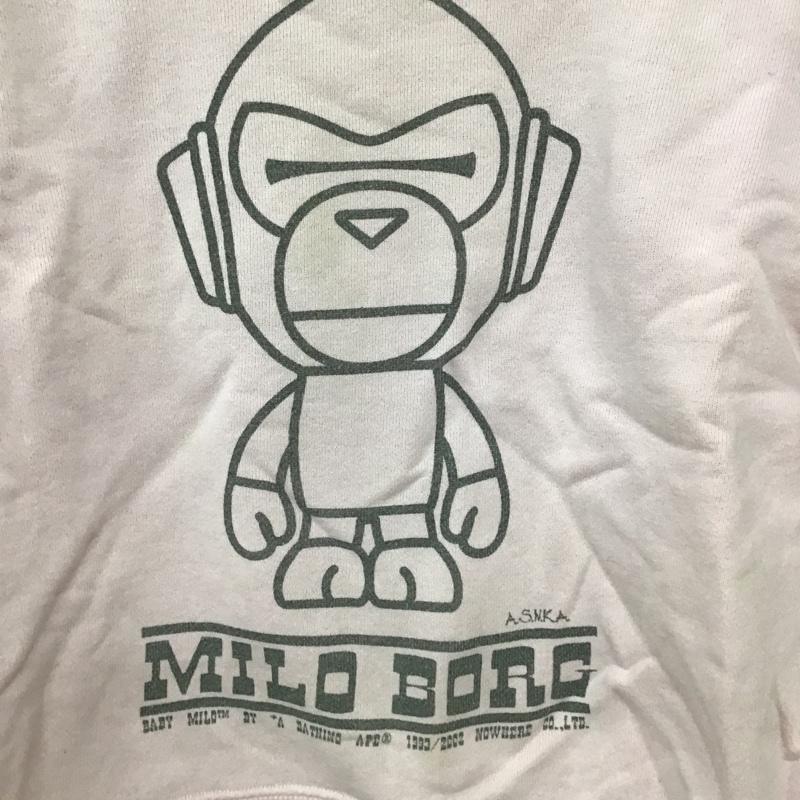 アベイシングエイプ A BATHING APE トレーナー 長袖 長袖スウェット 長袖トレーナー リブカットソー 長袖カットソー プリントトレーナー 120cm ロゴ、文字 桃 / ピンク /  ボーイズ USED 古着 中古 10099919