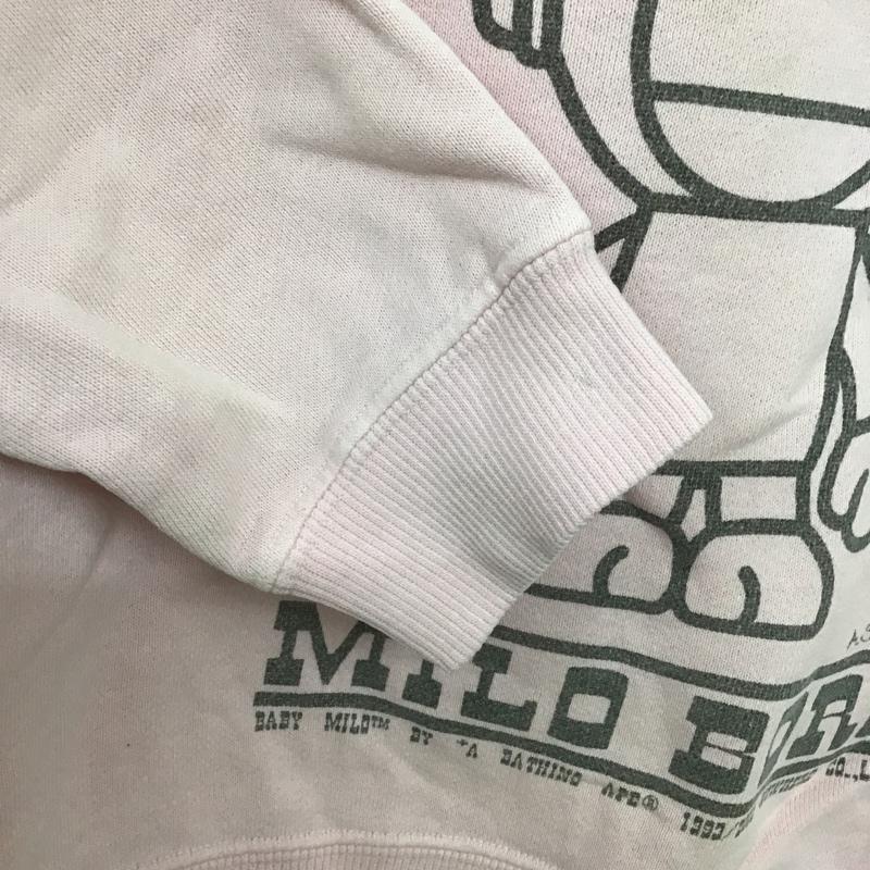 アベイシングエイプ A BATHING APE トレーナー 長袖 長袖スウェット 長袖トレーナー リブカットソー 長袖カットソー プリントトレーナー 120cm ロゴ、文字 桃 / ピンク /  ボーイズ USED 古着 中古 10099919