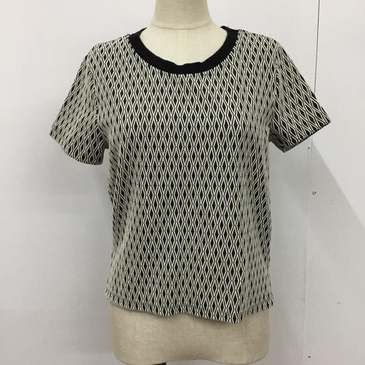 ザラ ZARA TRAFALUC カットソー 半袖 クルーネック M 総柄 黒 / ブラック / X 白 / ホワイト /  レディース USED 古着 中古 10099934