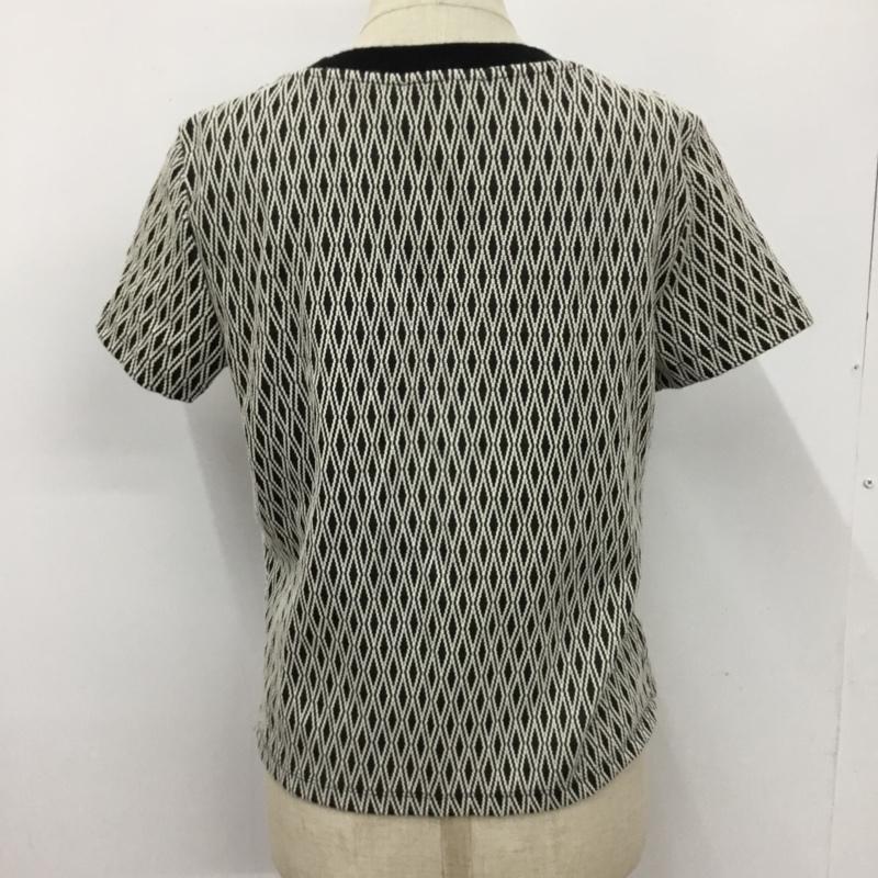 ザラ ZARA TRAFALUC カットソー 半袖 クルーネック M 総柄 黒 / ブラック / X 白 / ホワイト /  レディース USED 古着 中古 10099934