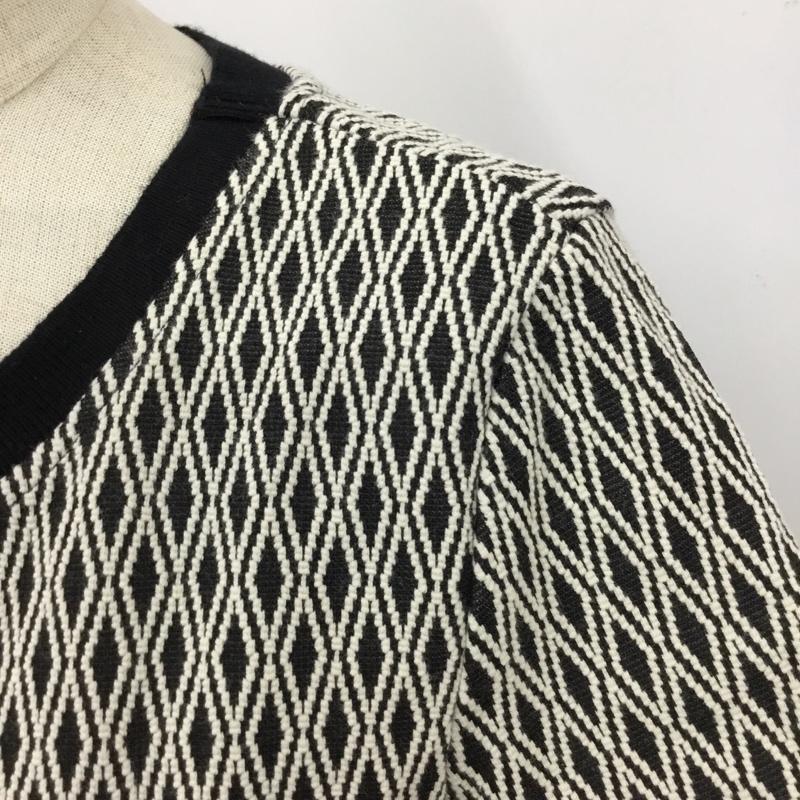 ザラ ZARA TRAFALUC カットソー 半袖 クルーネック M 総柄 黒 / ブラック / X 白 / ホワイト /  レディース USED 古着 中古 10099934