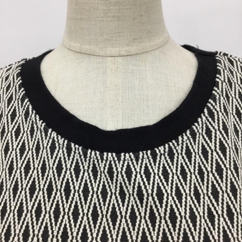 ザラ ZARA TRAFALUC カットソー 半袖 クルーネック M 総柄 黒 / ブラック / X 白 / ホワイト /  レディース USED 古着 中古 10099934