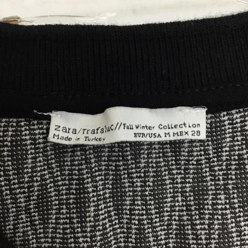 ザラ ZARA TRAFALUC カットソー 半袖 クルーネック M 総柄 黒 / ブラック / X 白 / ホワイト /  レディース USED 古着 中古 10099934