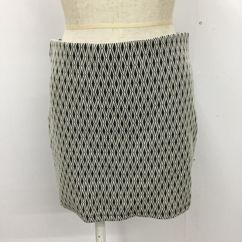 ザラ ZARA TRAFALUC スカート ミニスカート サイドファスナー S 総柄 黒 / ブラック / X 白 / ホワイト /  レディース USED 古着 中古 10099936