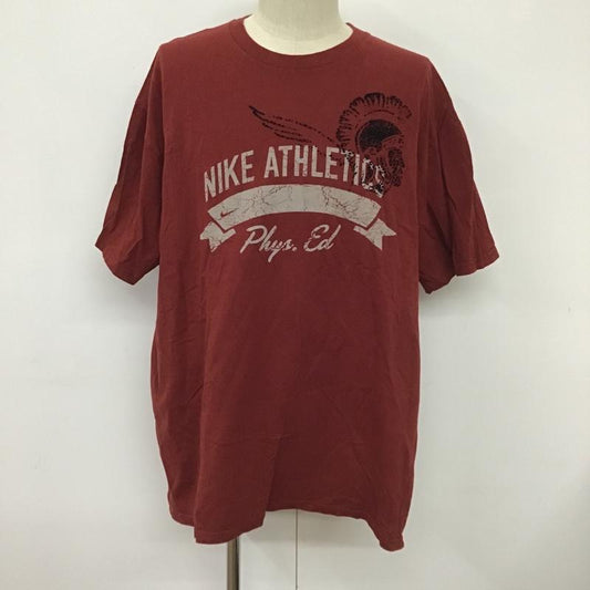 ナイキ NIKE Tシャツ 半袖 半袖カットソー プリントTシャツ クルーネックカットソー 古着 XL プリント えんじ / ワインレッド /  メンズ USED 古着 中古 10099937