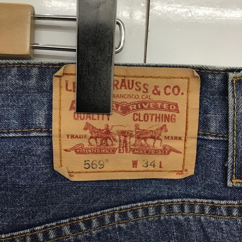リーバイス Levi's パンツ ショートパンツ 569 LOOSE FIT デニム ジーンズ W34 34インチ 無地 青 / ブルー /  メンズ USED 古着 中古 10099960