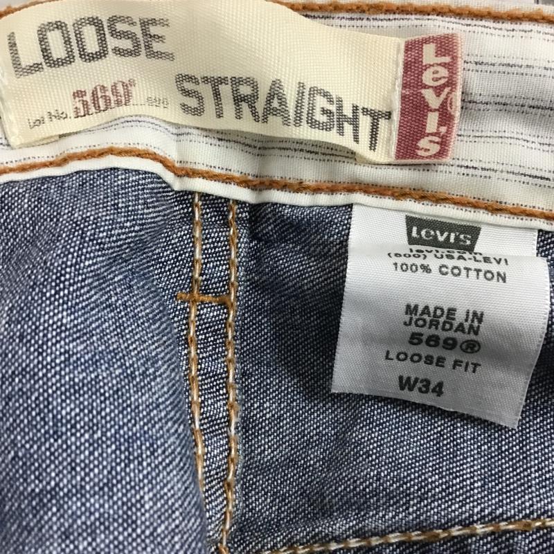 リーバイス Levi's パンツ ショートパンツ 569 LOOSE FIT デニム ジーンズ W34 34インチ 無地 青 / ブルー /  メンズ USED 古着 中古 10099960