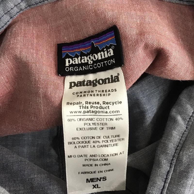 パタゴニア patagonia シャツ、ブラウス 半袖 180706 胸ポケット XL 無地 水色 / ライトブルー /  メンズ USED 古着 中古 10099964