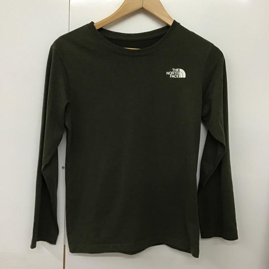 ザノースフェイス THE NORTH FACE カットソー 長袖 NTJ12134 バグフリーバックロゴロンT 長袖Tシャツ キッズ 虫よけ プリントTシャツ 150cm ロゴ、文字 カーキ / カーキ /  ボーイズ USED 古着 中古 10099967