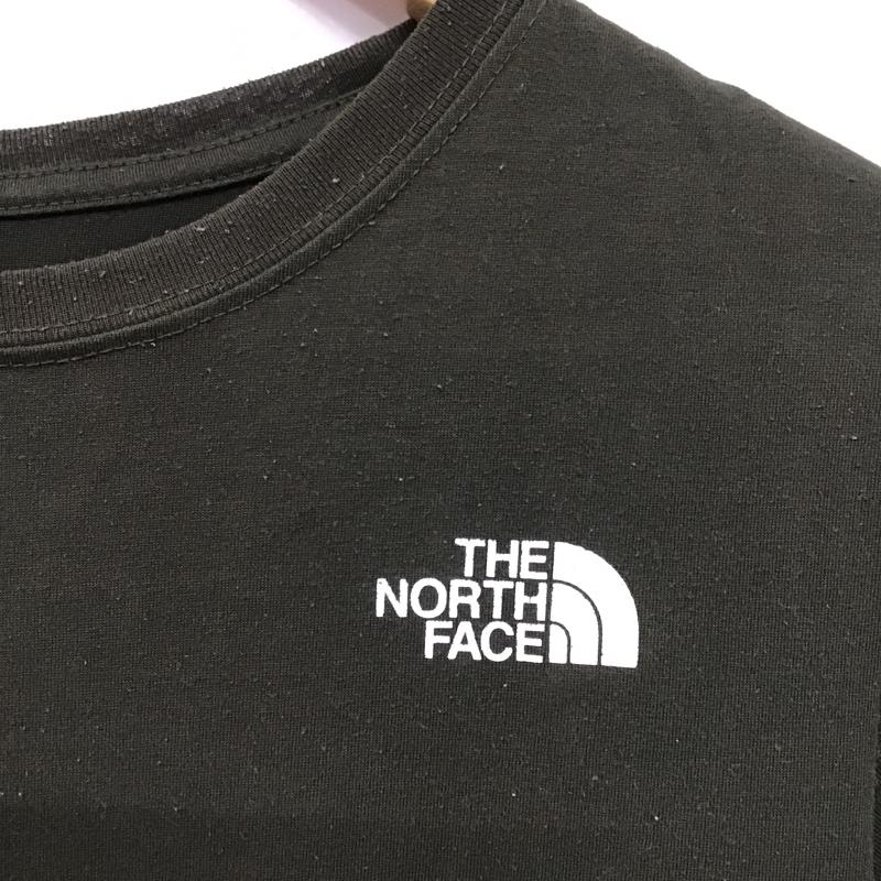 ザノースフェイス THE NORTH FACE カットソー 長袖 NTJ12134 バグフリーバックロゴロンT 長袖Tシャツ キッズ 虫よけ プリントTシャツ 150cm ロゴ、文字 カーキ / カーキ /  ボーイズ USED 古着 中古 10099967