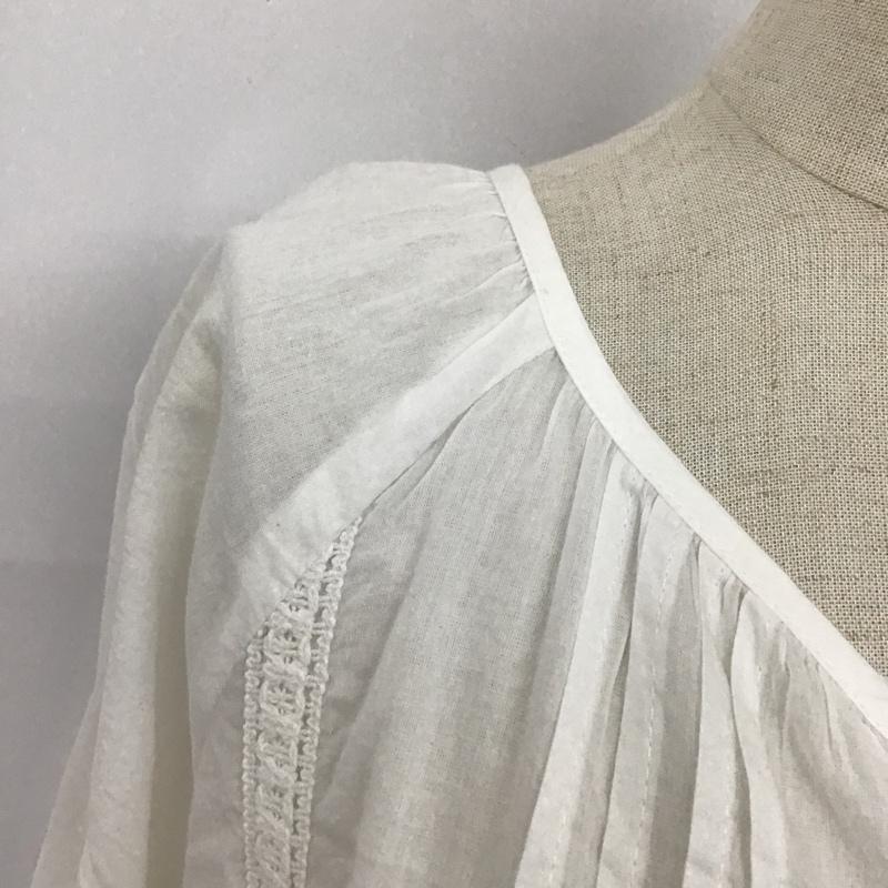 サマンサモスモス Samansa Mos2 ワンピース ロングスカート 1106194-24-11 ボイルピンタックレース前開きワンピース ロングワンピース フレアロングワンピース FREE 無地 白 / ホワイト /  レディース USED 古着 中古 10099995