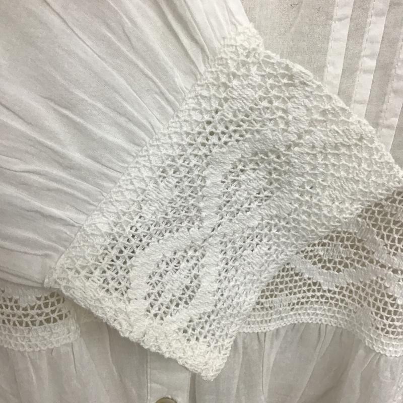 サマンサモスモス Samansa Mos2 ワンピース ロングスカート 1106194-24-11 ボイルピンタックレース前開きワンピース ロングワンピース フレアロングワンピース FREE 無地 白 / ホワイト /  レディース USED 古着 中古 10099995