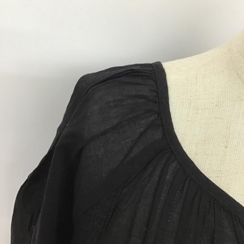サマンサモスモス Samansa Mos2 ワンピース ロングスカート 1106194-24-11 ボイルピンタックレース前開きワンピース ロングワンピース フレアロングワンピース FREE 無地 黒 / ブラック /  レディース USED 古着 中古 10099996