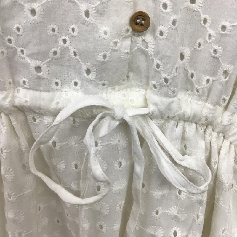 ザラ ZARA ワンピース ロングスカート 長袖ワンピース フレアワンピース ウエスト切り替えワンピース ロングワンピース L 総柄 X 刺繍 白 / ホワイト /  レディース USED 古着 中古 10099999