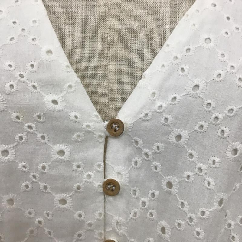 ザラ ZARA ワンピース ロングスカート 長袖ワンピース フレアワンピース ウエスト切り替えワンピース ロングワンピース L 総柄 X 刺繍 白 / ホワイト /  レディース USED 古着 中古 10099999