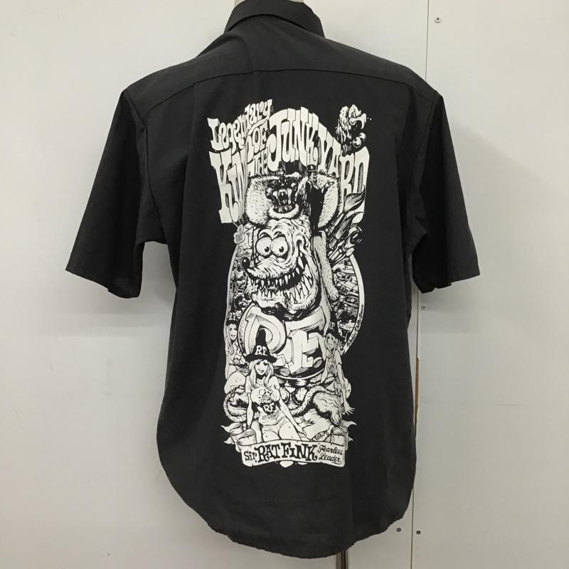 レッドキャップ RED KAP シャツ、ブラウス 半袖 redkap×ratfink 半袖シャツ カラーシャツ コラボ カジュアルシャツ L ロゴ、文字 灰 / グレー /  メンズ USED 古着 中古 10100020
