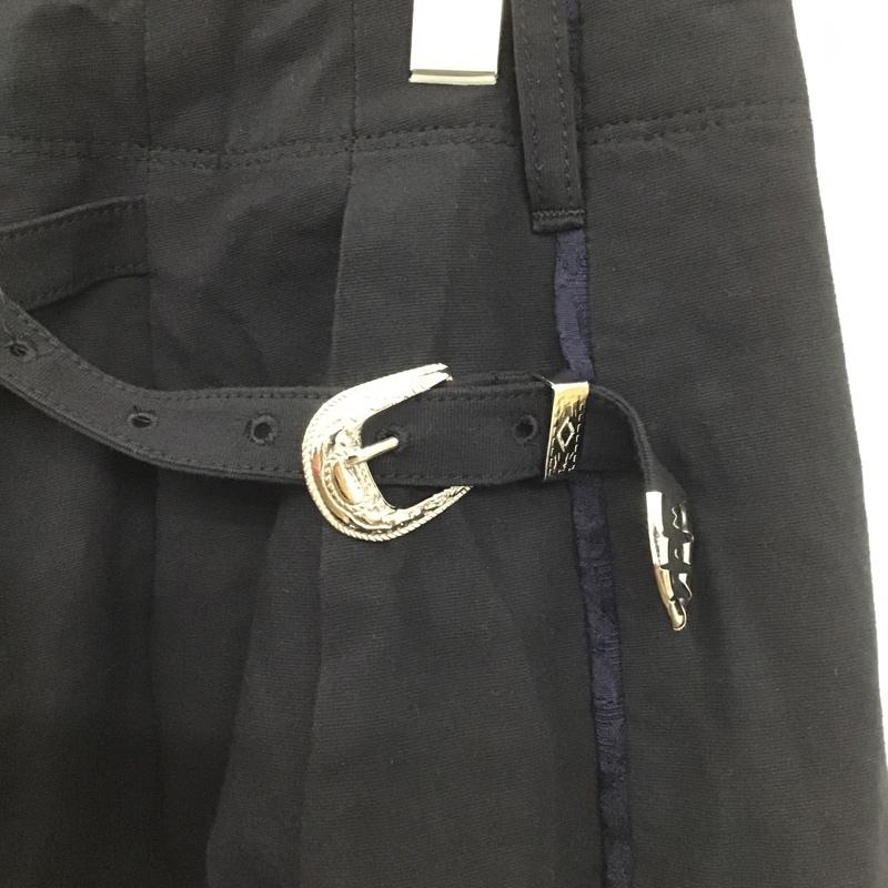レー Leh パンツ スラックス LEH790 バンドワイドスラックス ワイドパンツ カジュアルパンツ ストレートパンツ S 無地 紺 / ネイビー /  メンズ USED 古着 中古 10100022