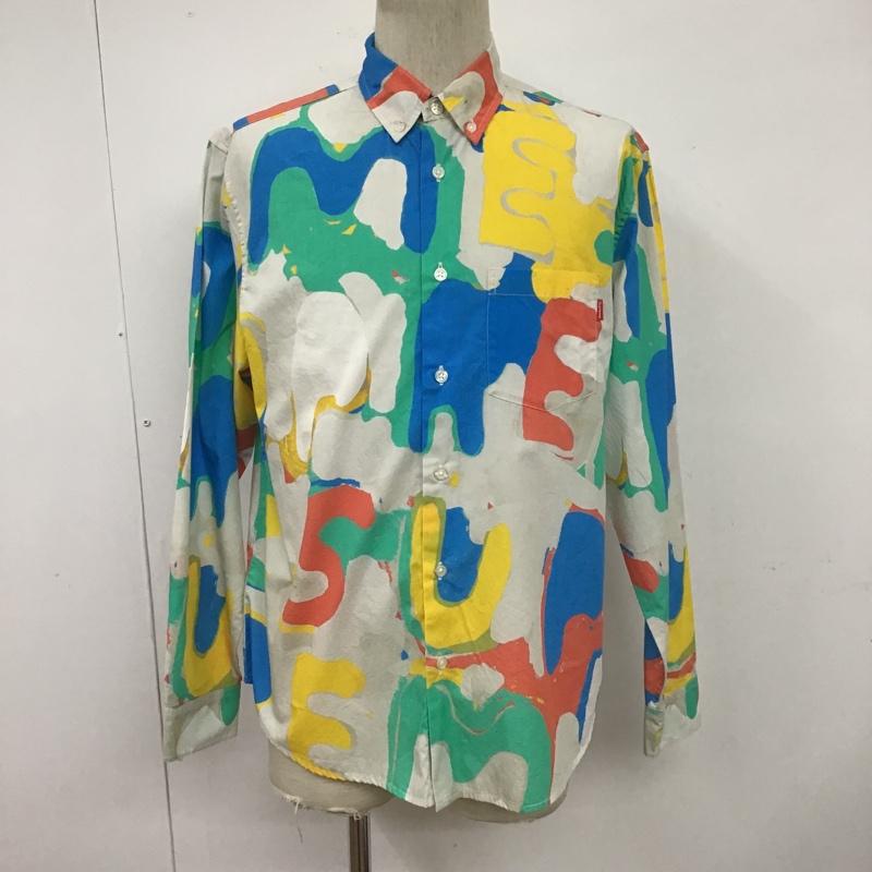 シュプリーム Supreme シャツ、ブラウス 長袖 20SS PaintedLogoShirt ロゴペイントシャツ 長袖シャツ ボタンダウンシャツ S ロゴ、文字 X 総柄 マルチカラー / マルチカラー /  メンズ USED 古着 中古 10100033