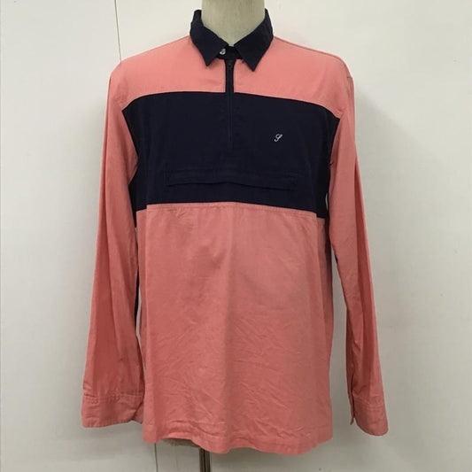シュプリーム Supreme シャツ、ブラウス 長袖 14SS Canvas Pullover Shirt ハーフジップ M ワンポイント 紺 / ネイビー / X 桃 / ピンク /  メンズ USED 古着 中古 10100065