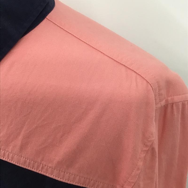 シュプリーム Supreme シャツ、ブラウス 長袖 14SS Canvas Pullover Shirt ハーフジップ M ワンポイント 紺 / ネイビー / X 桃 / ピンク /  メンズ USED 古着 中古 10100065