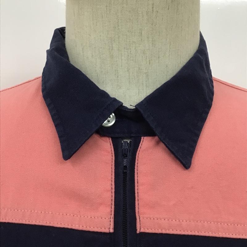 シュプリーム Supreme シャツ、ブラウス 長袖 14SS Canvas Pullover Shirt ハーフジップ M ワンポイント 紺 / ネイビー / X 桃 / ピンク /  メンズ USED 古着 中古 10100065