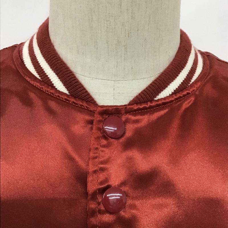 シュプリーム Supreme ジャケット、上着 ジャンパー、ブルゾン 15SS Satin Club Jacket 星条旗 M ロゴ、文字 黄 / イエロー / X えんじ / ワインレッド /  メンズ USED 古着 中古 10100074