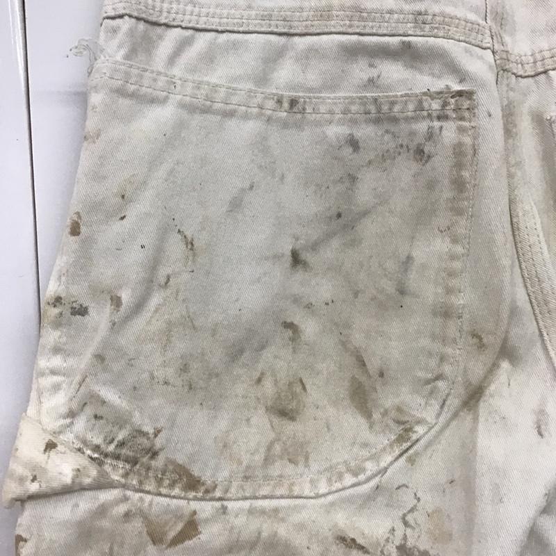古着 USED パンツ デニム、ジーンズ デニムパンツ ストレートパンツ ワイドパンツ カジュアルパンツ UNIVERSALCHICAGO ペイント加工 総柄 白 / ホワイト /  メンズ USED 古着 中古 10100175