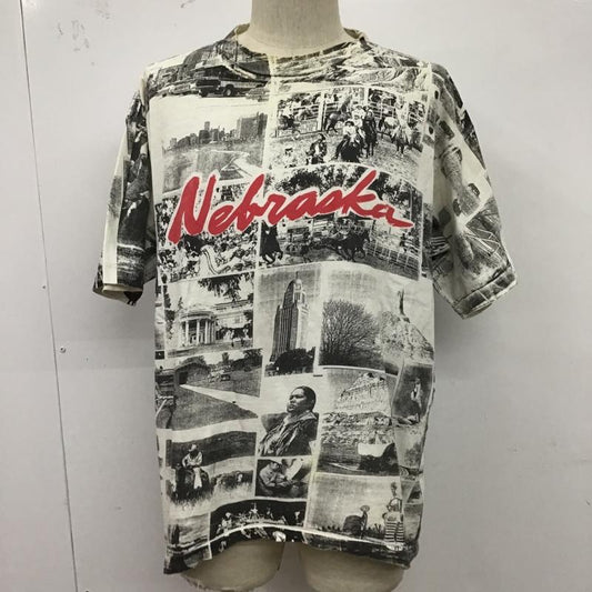 古着 USED Tシャツ 半袖 半袖カットソー プリントTシャツ クルーネックカットソー 古着 ヴィンテージ 手刷り プリント 白 / ホワイト /  メンズ USED 古着 中古 10100176