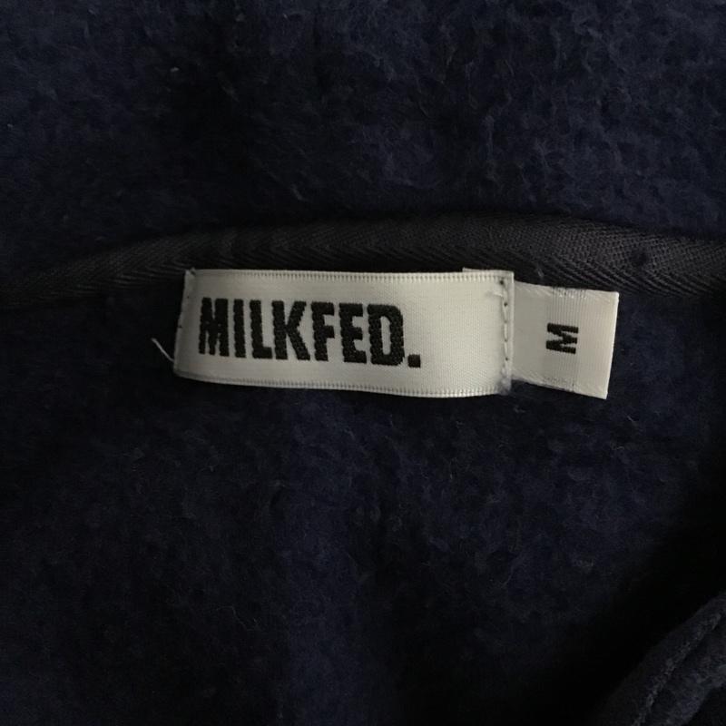 ミルクフェド MILKFED. ワンピース ミニスカート 03154901 SWEATHOODIEDRESSSTENCIL スウェットワンピース ミニワンピース フード付きワンピース M ロゴ、文字 紺 / ネイビー /  レディース USED 古着 中古 10100180