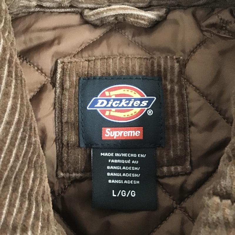 シュプリーム Supreme ジャケット、上着 ジャンパー、ブルゾン J14F222W 2022AW DickiesCorduroyWorkJacket ディッキーズコーデュロイワークジャケット コーデュロイジップアップジャケット L ロゴ、文字 茶 / ブラウン /  メンズ USED 古着 中古 10100185