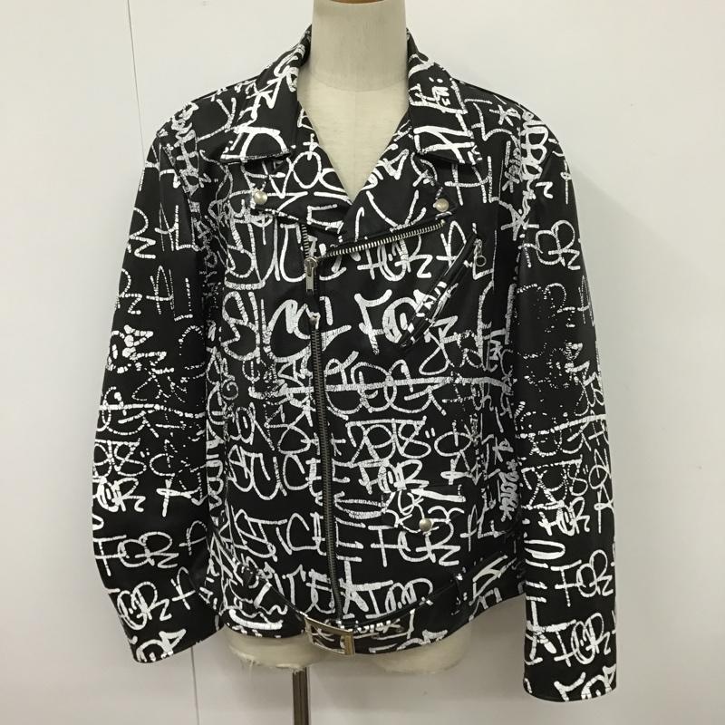 シュプリーム Supreme ジャケット、上着 ジャンパー、ブルゾン 18AW ペインテッドパーフェクトレザージャケット ダブルライダースジャケット 牛革 Supreme×COMMEdesGARÇONS コラボ XL ロゴ、文字 X 総柄 黒 / ブラック /  メンズ USED 古着 中古 10100186